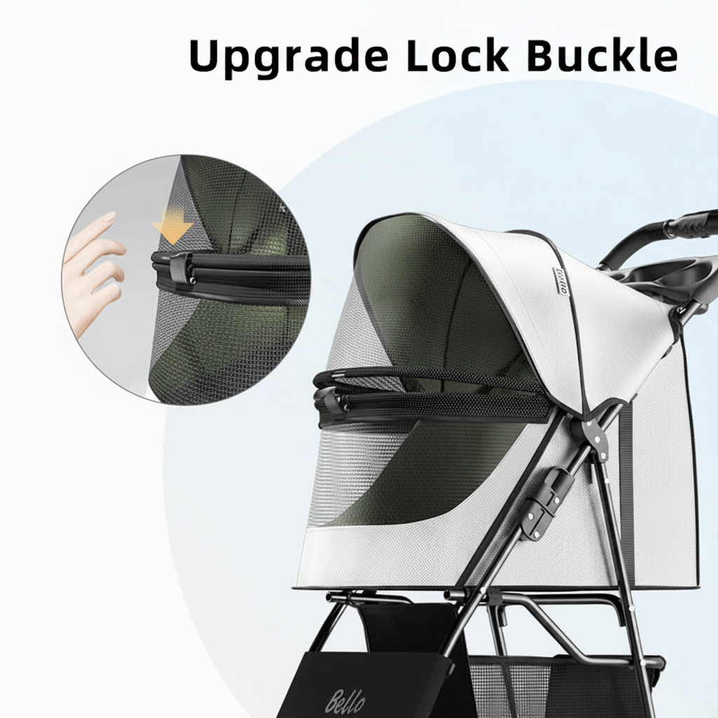 Bello - Lightweight Pet Stroller - Pearl White