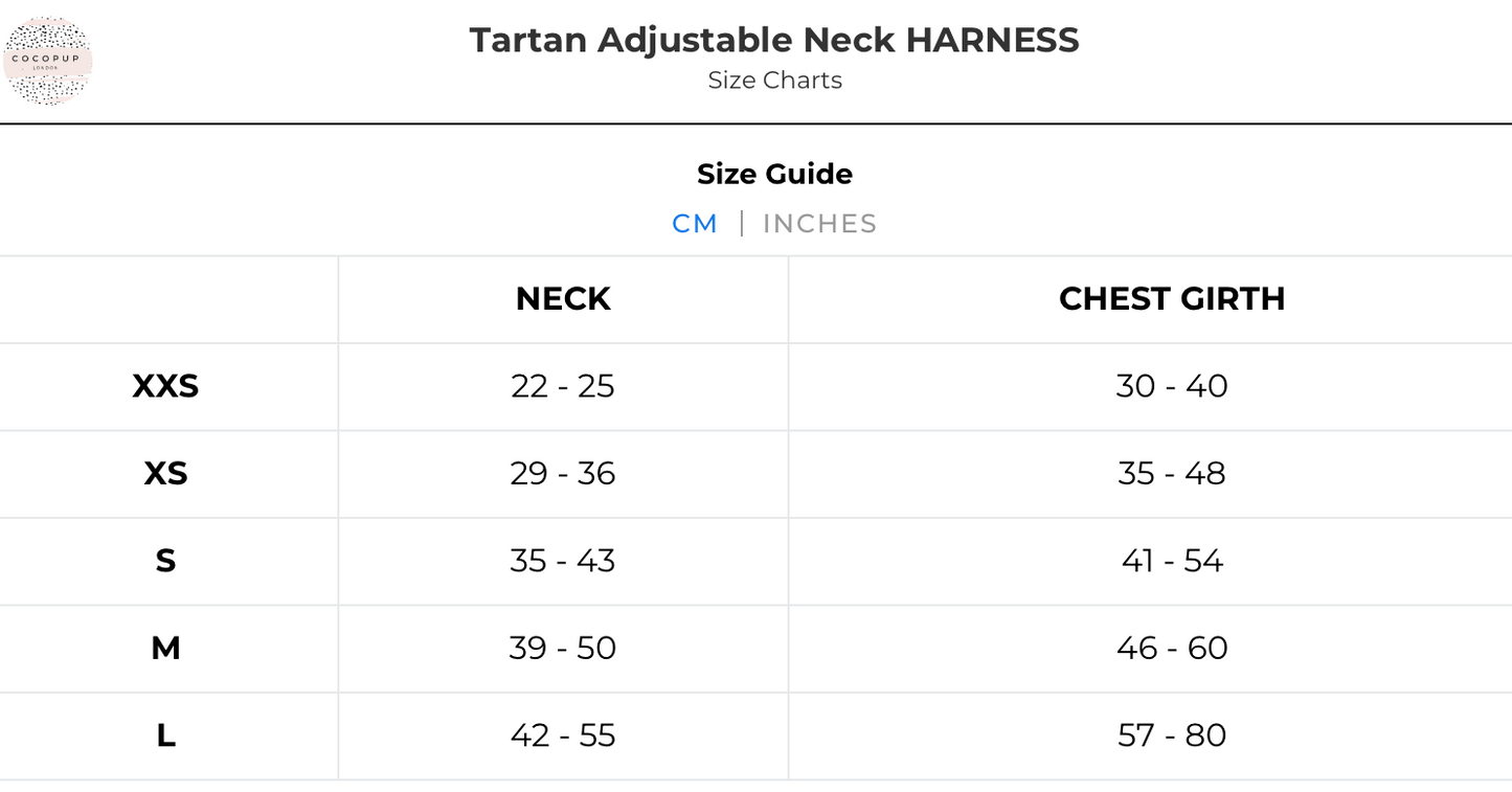 Cocopup London - Tartan Adjustable Neck Harness