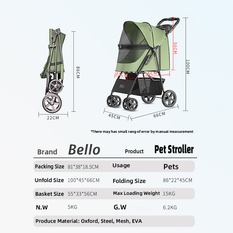Bello Lightweight Pet Stroller